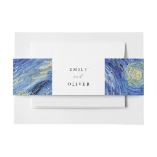 Vincent Van Gogh Starry Night Wedding Invitation Belly Band