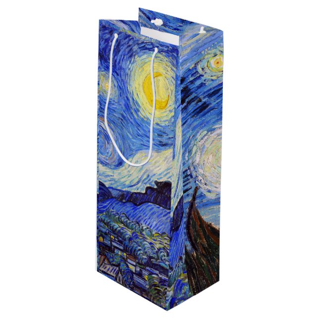 Vincent van Gogh," Starry night" Wine Gift Bag (Front Angled)