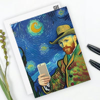 Vincent Van Gogh Starry Selfie Night By Ricaso