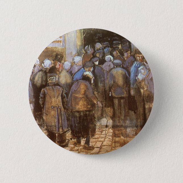 Vincent van Gogh State Lottery Office (Poor Money) 6 Cm Round Badge (Front)