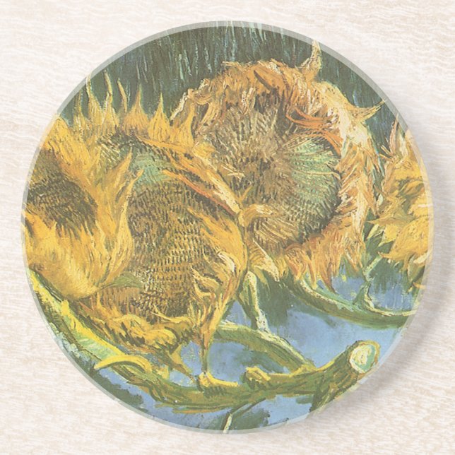 Vincent van Gogh - Still Life: Four Cut Sunflowers Coaster (Front)