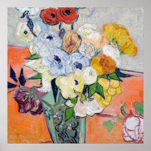 Vincent Van Gogh - Still Life - Japanese Vase Poster