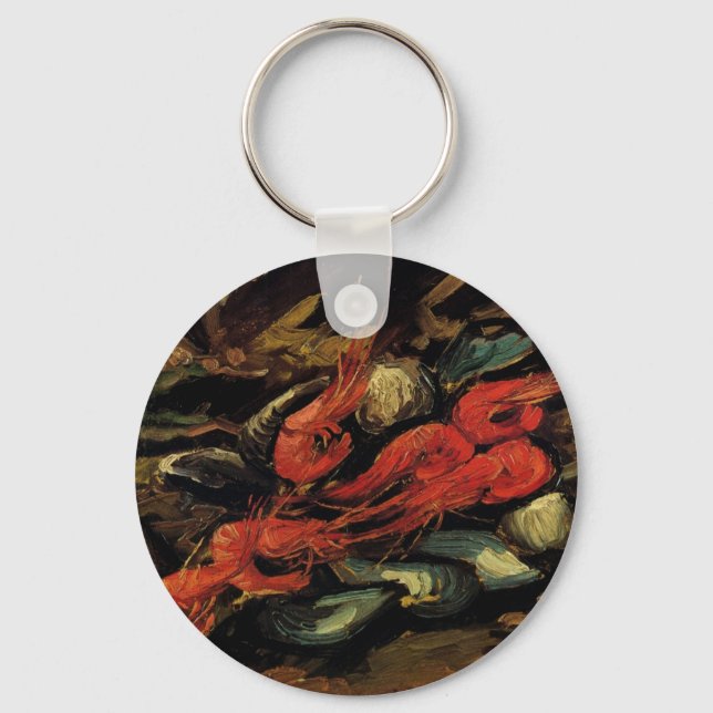 Vincent van Gogh - Still Life Mussels and Shrimp Key Ring (Front)