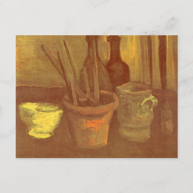 Vincent van Gogh - Still Life Paintbrushes in Pot Postcard (Front)