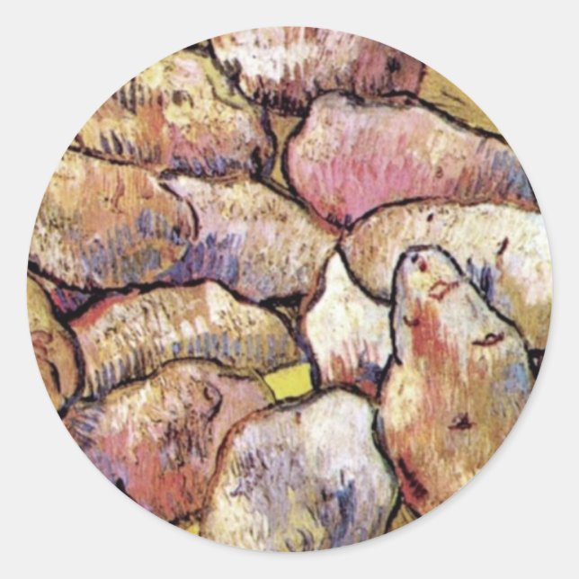 Vincent Van Gogh - Still Life Potatoes Fine Art Classic Round Sticker (Front)