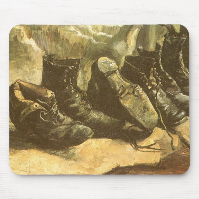 Vincent van Gogh - Still Life Three Pairs of Shoes Mouse Pad (Front)