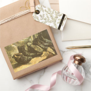 Vincent van Gogh - Still Life Three Pairs of Shoes Rectangular Sticker