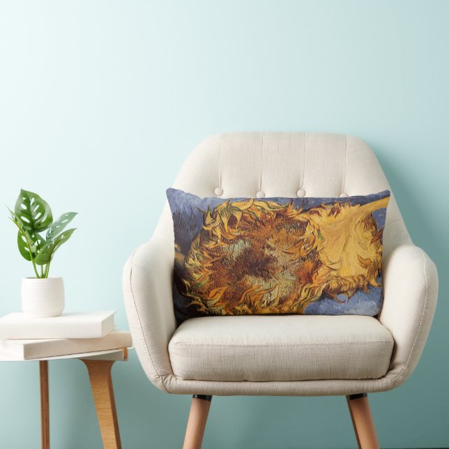 Vincent van Gogh - Still Life: Two Cut Sunflowers Lumbar Cushion (Chair)