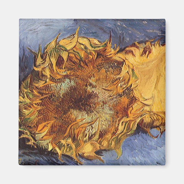 Vincent van Gogh - Still Life: Two Cut Sunflowers Magnet (Front)