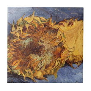 Vincent van Gogh - Still Life: Two Cut Sunflowers Tile