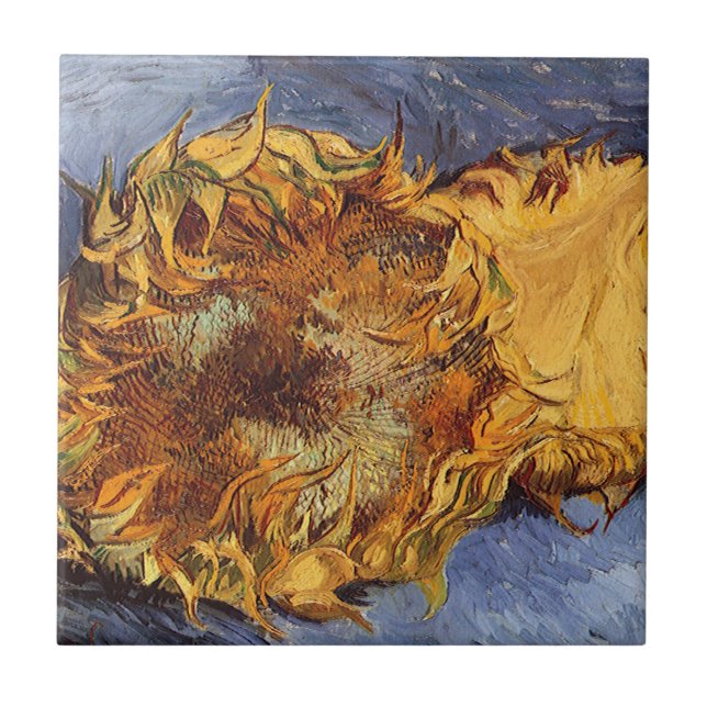 Vincent van Gogh - Still Life: Two Cut Sunflowers Tile (Front)