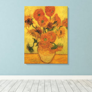 Vincent van Gogh Still Life Vase w 15 Sunflowers Canvas Print