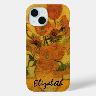 Vincent van Gogh Still Life Vase w 15 Sunflowers iPhone 15 Case