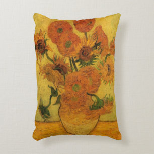 Vincent van Gogh Still Life Vase w 15 Sunflowers Decorative Cushion