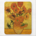 Vincent van Gogh Still Life Vase w 15 Sunflowers Mouse Pad<br><div class="desc">Still Life: Vase with Fifteen Sunflowers by Vincent van Gogh is a vintage fine art post impressionism nature still life floral painting. A part of series of nature paintings with a bouquet of yellow and orange sunflower flowers from a summer garden. About the artist: Vincent Willem van Gogh (1853 -1890)...</div>