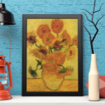 Vincent van Gogh Still Life Vase w 15 Sunflowers Poster<br><div class="desc">Still Life: Vase with Fifteen Sunflowers by Vincent van Gogh is a vintage fine art post impressionism nature still life floral painting. A part of series of nature paintings with a bouquet of yellow and orange sunflower flowers from a summer garden. About the artist: Vincent Willem van Gogh (1853 -1890)...</div>