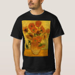 Vincent van Gogh Still Life Vase w 15 Sunflowers T-Shirt<br><div class="desc">Still Life: Vase with Fifteen Sunflowers by Vincent van Gogh is a vintage fine art post impressionism nature still life floral painting. A part of series of nature paintings with a bouquet of yellow and orange sunflower flowers from a summer garden. About the artist: Vincent Willem van Gogh (1853 -1890)...</div>