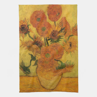 Vincent van Gogh Still Life Vase w 15 Sunflowers Tea Towel