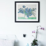 Vincent van Gogh - Still Life: Vase with Irises Poster<br><div class="desc">Still Life: Vase with Irises by Vincent van Gogh is a vintage fine art post impressionism still life floral nature painting. A bouquet of lavender bearded iris flowers from a spring garden. The vase is shaped like a pitcher and full of love and romance purple blooms. About the artist: Vincent...</div>