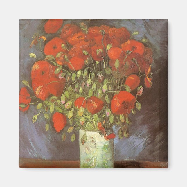 Vincent van Gogh Still Life Vase with Red Poppies Magnet (Front)