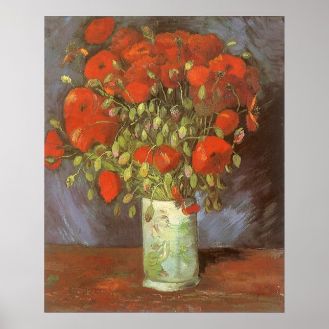 Vincent van Gogh Still Life Vase with Red Poppies Poster (Front)