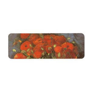 Vincent van Gogh Still Life Vase with Red Poppies Return Address Label