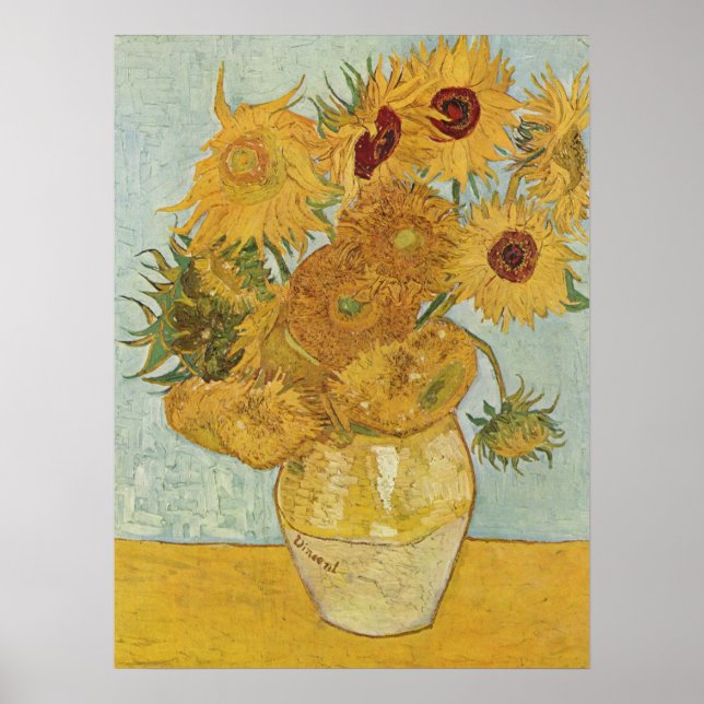 Vincent van Gogh Still Life Vase with Sunflowers  Poster (Front)