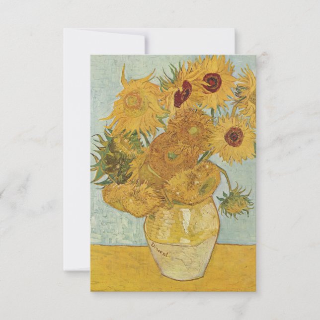 Vincent van Gogh Still Life Vase with Sunflowers  Thank You Card (Front)