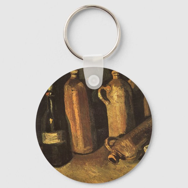 Vincent van Gogh - Still Life with 4 Stone Bottles Key Ring (Front)