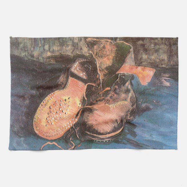 Vincent van Gogh - Still Life with a Pair of Shoes Tea Towel (Horizontal)