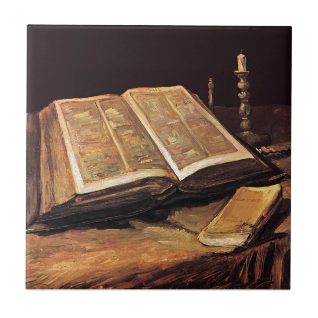 Vincent Van Gogh - Still Life With Bible Ceramic Tile (Front)