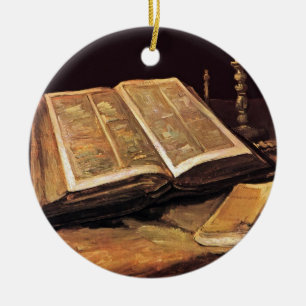 Vincent Van Gogh - Still Life With Bible Ceramic Tree Decoration