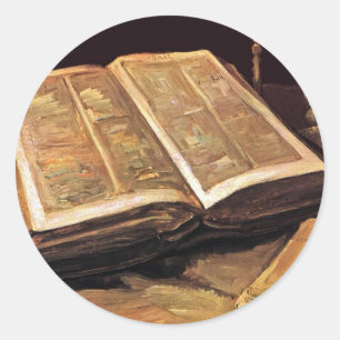 Vincent Van Gogh - Still Life With Bible Classic Round Sticker
