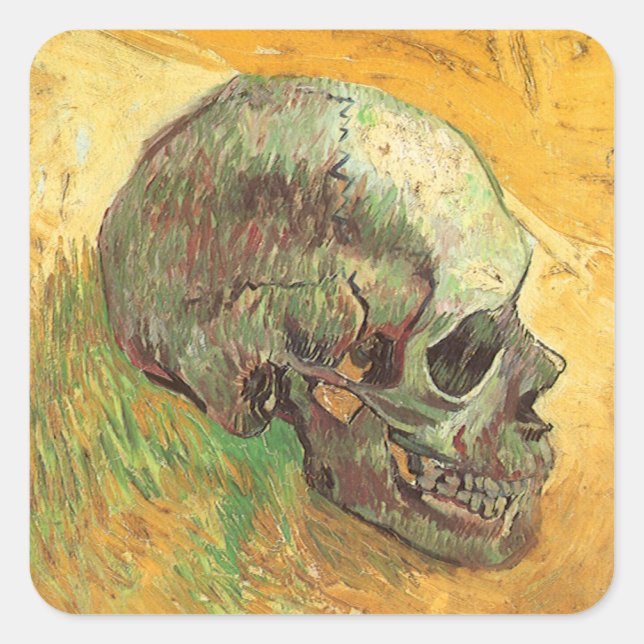 Vincent van Gogh - Still Life with Skull Square Sticker (Front)