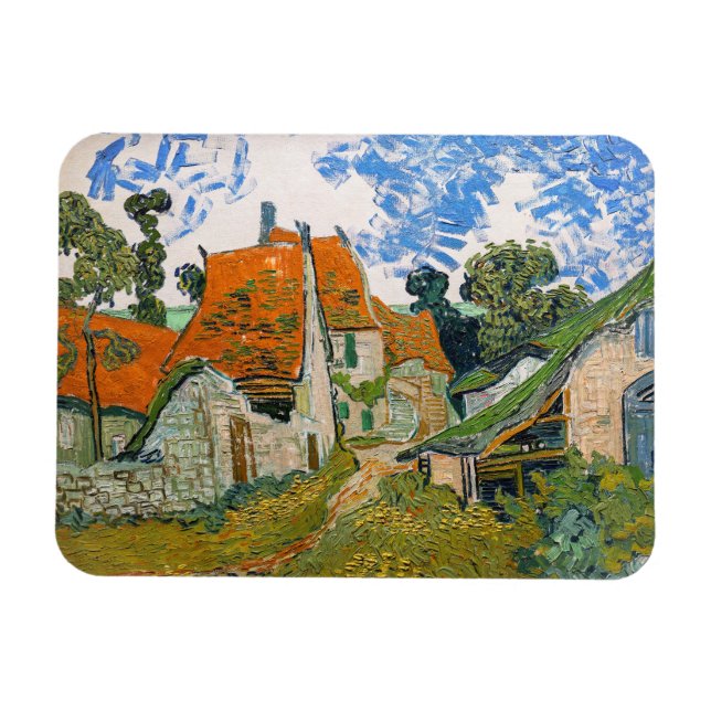 Vincent van Gogh - Street in Auvers-sur-Oise Magnet (Horizontal)