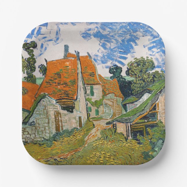 Vincent van Gogh - Street in Auvers-sur-Oise Paper Plate (Front)
