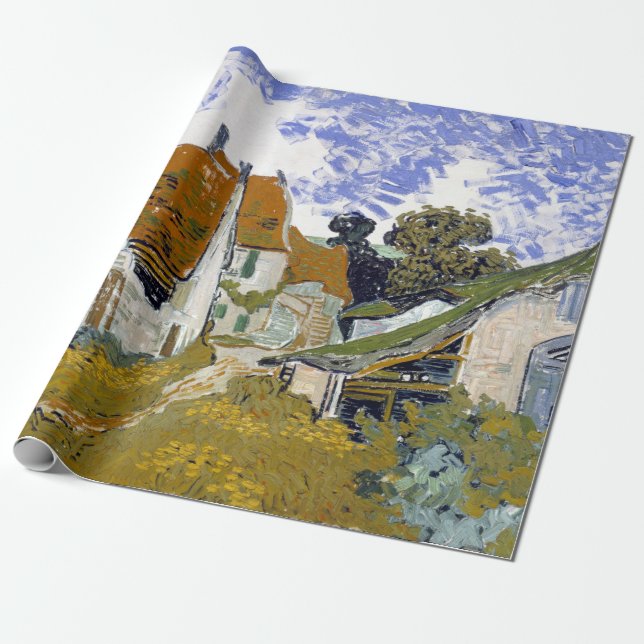 Vincent van Gogh Street in Auvers-sur-Oise Wrapping Paper (Unrolled)