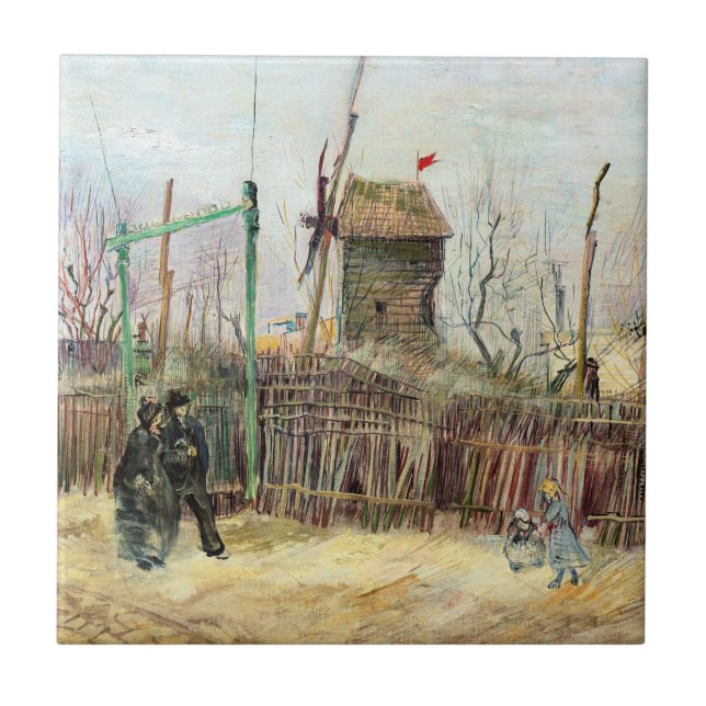 Vincent van Gogh - Street Scene in Montmartre Ceramic Tile (Front)