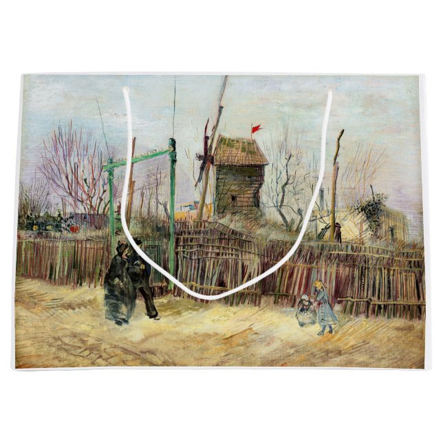 Vincent van Gogh - Street Scene in Montmartre Large Gift Bag (Front)