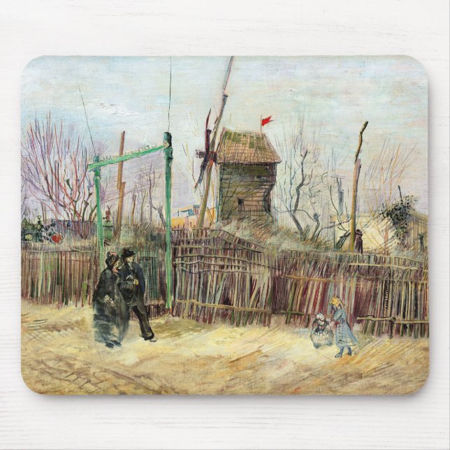 Vincent van Gogh - Street Scene in Montmartre Mouse Pad (Front)