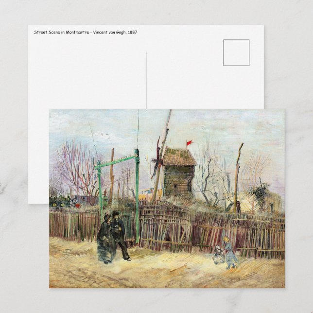 Vincent van Gogh - Street Scene in Montmartre Postcard (Front/Back)