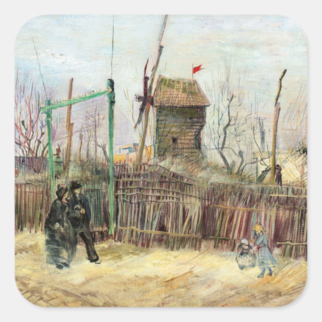 Vincent van Gogh - Street Scene in Montmartre Square Sticker (Front)