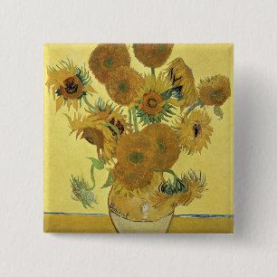 Vincent van Gogh Sunflowers, 1888 15 Cm Square Badge