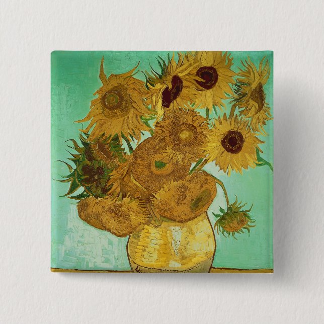 Vincent van Gogh | Sunflowers, 1888 15 Cm Square Badge (Front)