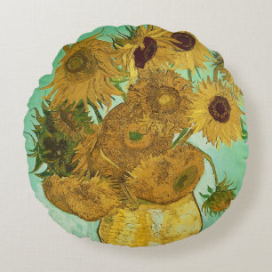 Vincent van Gogh Sunflowers, 1888 Round Cushion