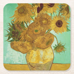 Vincent van Gogh Sunflowers, 1888 Square Paper Coaster