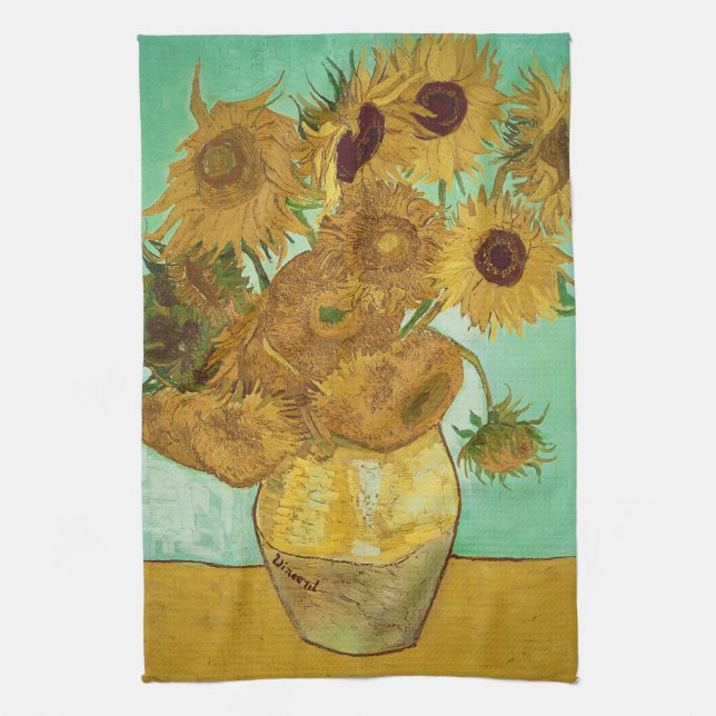 Vincent van Gogh | Sunflowers, 1888 Tea Towel (Vertical)