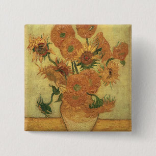 Vincent van Gogh Sunflowers, 1889 15 Cm Square Badge