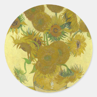 Vincent Van Gogh - Sunflowers - Classic Painting Classic Round Sticker