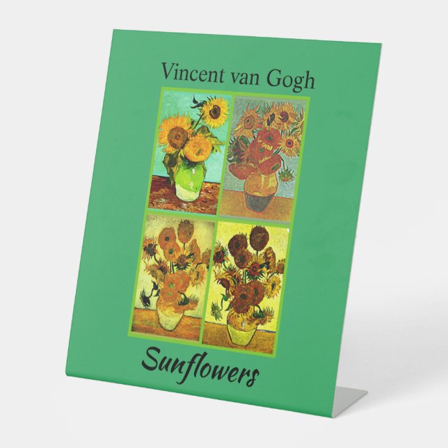 Vincent van Gogh, Sunflowers, Pedestal Sign (Front)